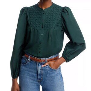 Cupio Lattice Woven Bib Blouse (GreenGables), Size XL, NWT